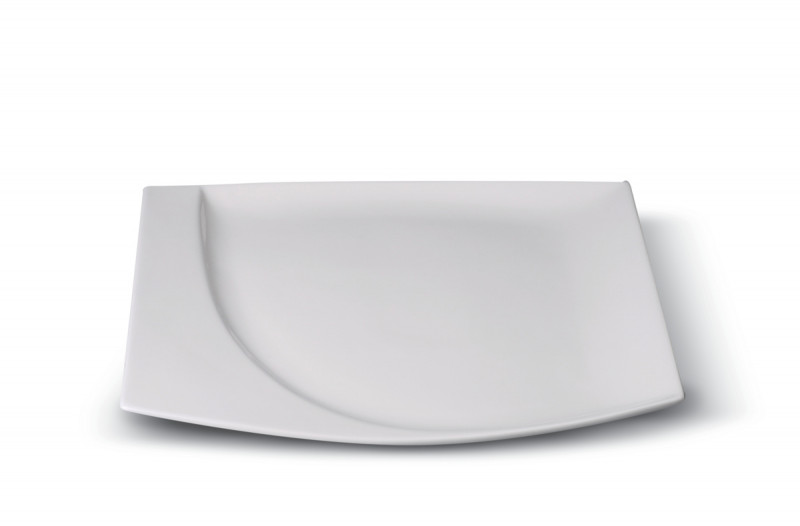 Assiette plate carré ivoire porcelaine 20x18 cm Mazza Rak