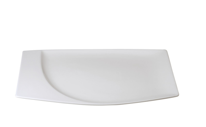 Assiette plate rectangulaire ivoire porcelaine 32x21 cm Mazza Rak