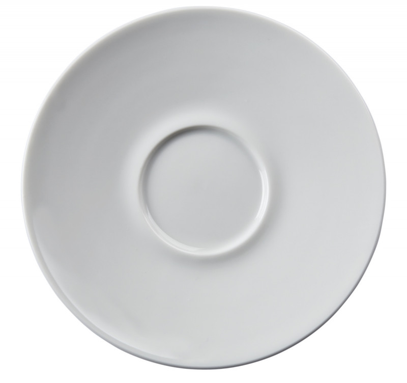 Sous-tasse à cappuccino / thé rond blanc porcelaine Ø 15 cm Slim O Pro.mundi