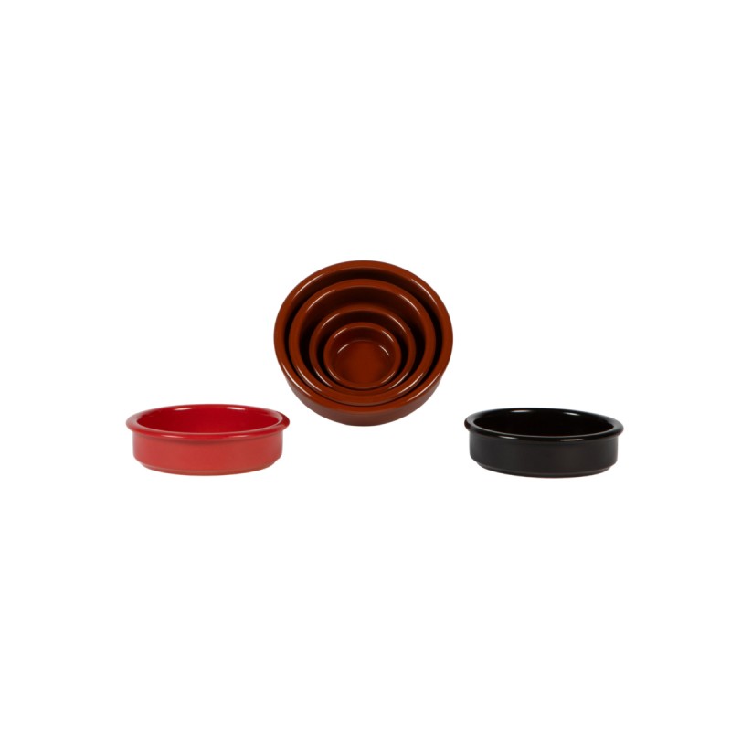 Assiette catalane rond noir terre cuite Ø 11,5 cm Catalane Pro.mundi