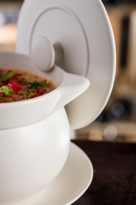 Couvercle pour cocotte rond rouge porcelaine vitrifiée Ø 15,8 cm Chefs Fusion Rak