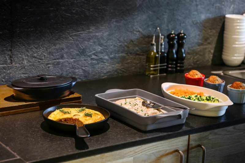 Couvercle pour terrine rectangulaire gris porcelaine vitrifiée 32x22 cm Chefs Fusion Rak
