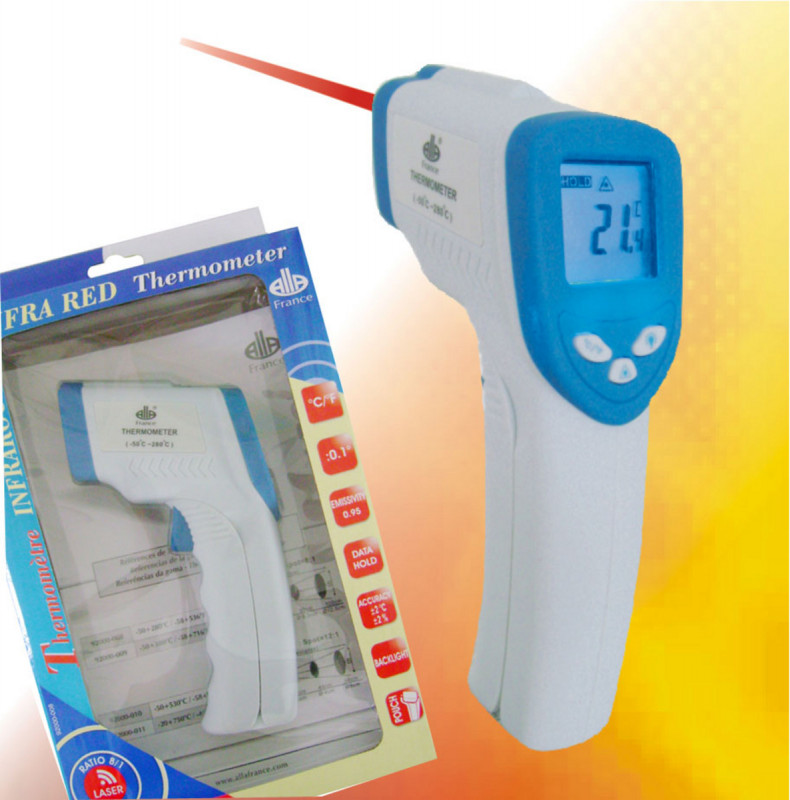 Thermomètre digital infrarouge min -50 °C max 380 °C +/- 1 °C Alla France