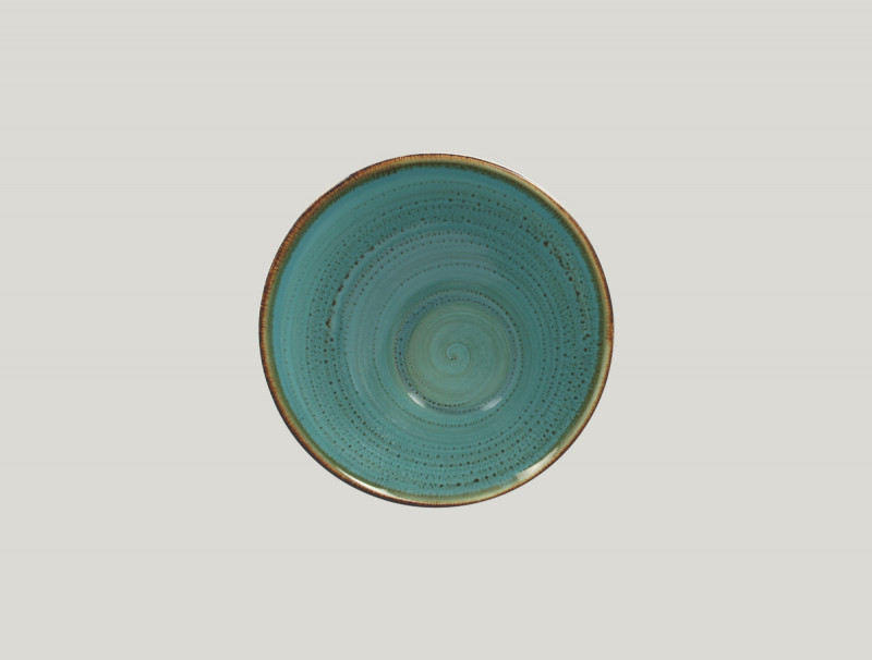 Saladier irrégulier turquoise porcelaine vitrifiée Ø 22 cm Twirl Rak