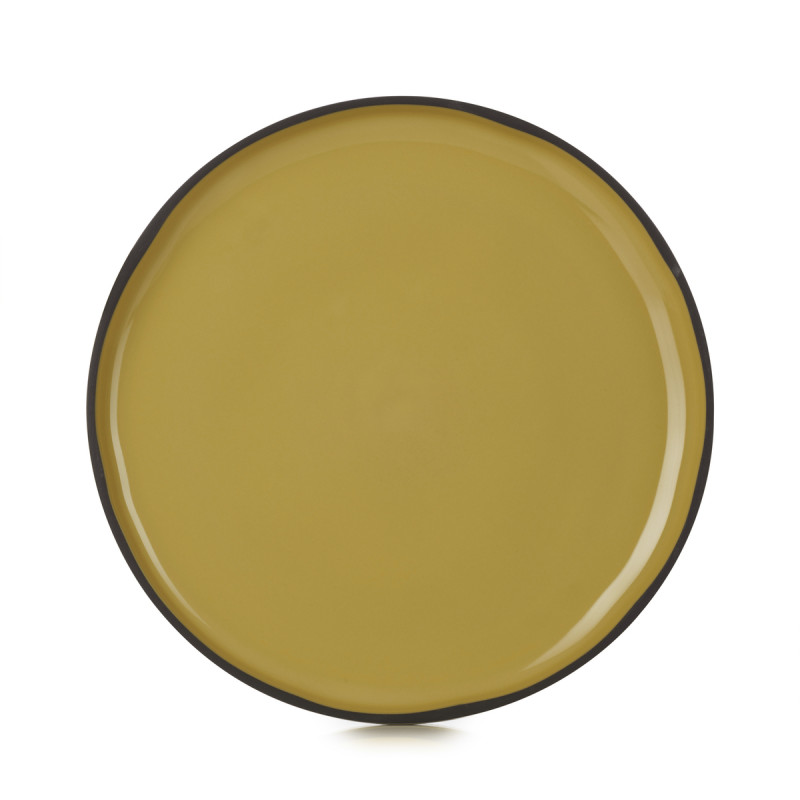 Assiette plate rond jaune porcelaine culinaire Ø 21 cm CaractÈre Revol