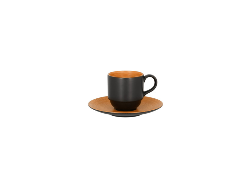 Sous tasse rond orange porcelaine vitrifiée Ø 15 cm Trinidad Rak