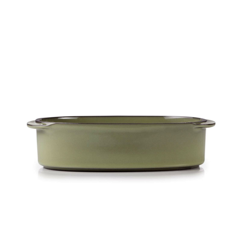 Plat ovale vert porcelaine culinaire 16 cm Caractere Revol