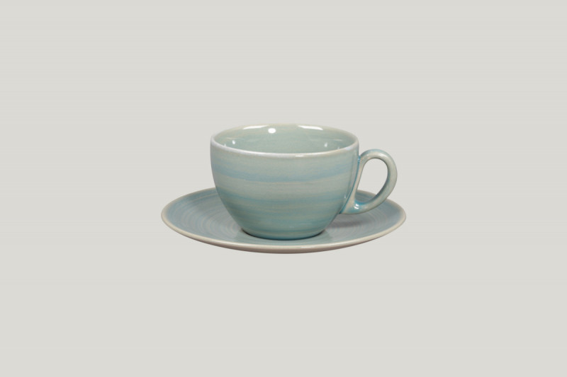 Sous tasse à thé déjeuner rond bleu porcelaine Ø 17 cm Rakstone Spot Rak