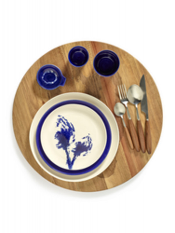 Plat rond blanc artichaut bleu grès émaillé Ø 11,5 cm Feast By Ottolenghi Serax