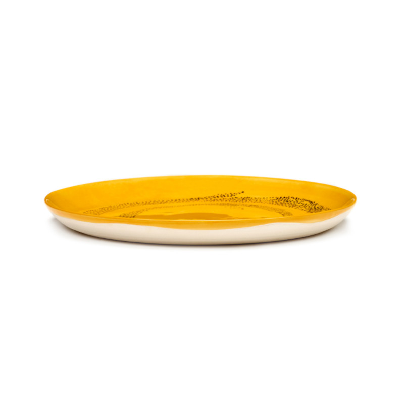 Assiette plate rond sunny yellow - points noirs grès Ø 22,5 cm Feast By Ottolenghi Serax