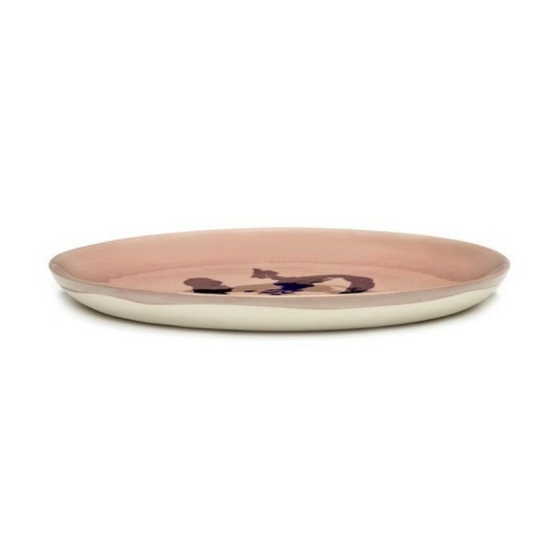 Assiette plate rond delicious pink poivron noir grès émaillé Ø 22,5 cm Feast By Ottolenghi Serax