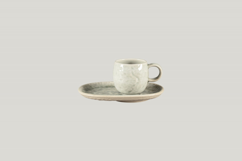 Sous-tasse à expresso ovale céladon porcelaine 15 cm Krush Rak