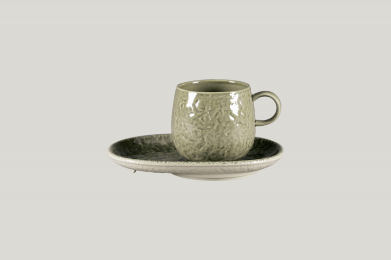 Sous tasse à déjeuner ovale steel porcelaine 19 cm Krush Rak