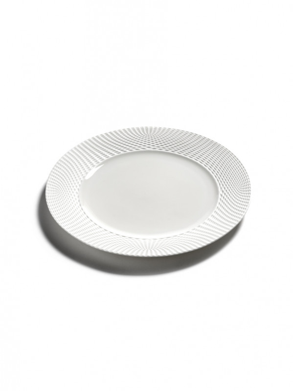 Assiette plate rond blanc porcelaine Ø 24 cm Nido Serax