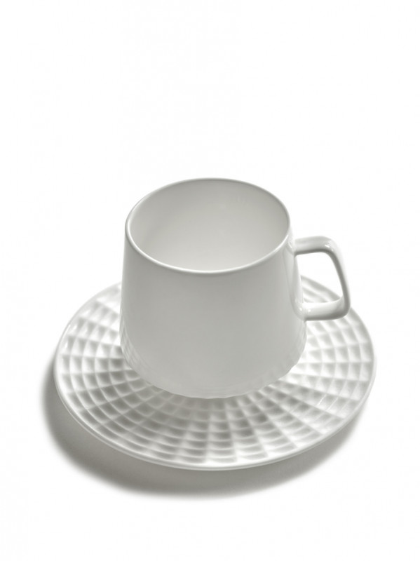 Sous tasse à café rond blanc porcelaine bone china Ø 11,5 cm Nido Serax