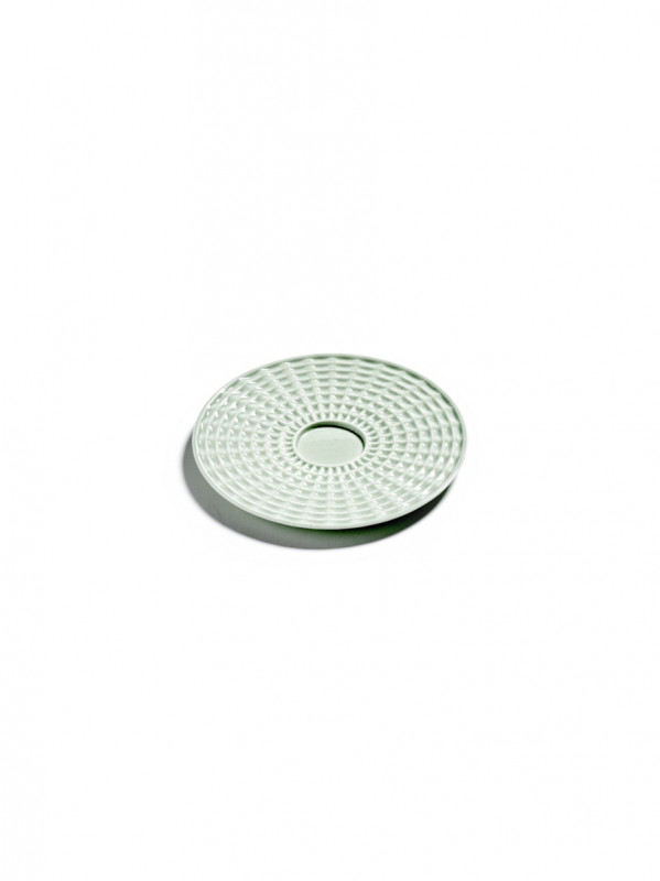 Sous tasse à thé rond vert porcelaine bone china Ø 13,8 cm Nido Serax