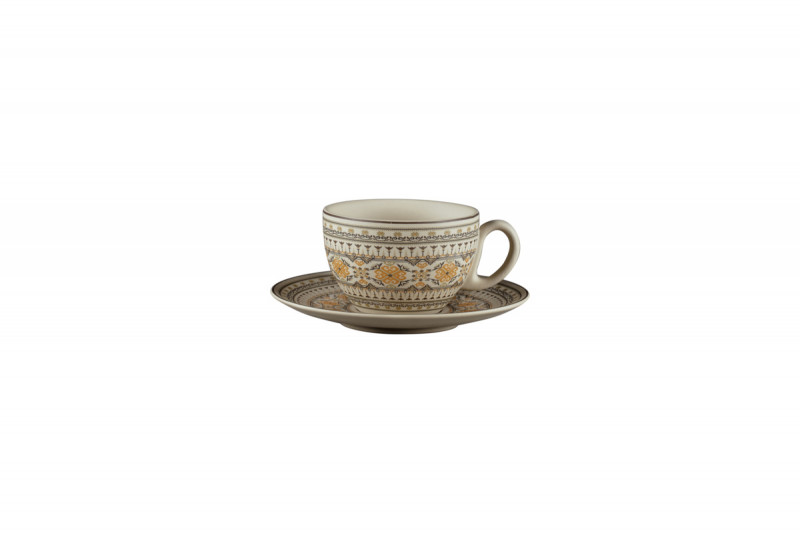 Sous tasse à café/thé rond Argila Décor Genoa porcelaine Ø 17 cm Earth Rak