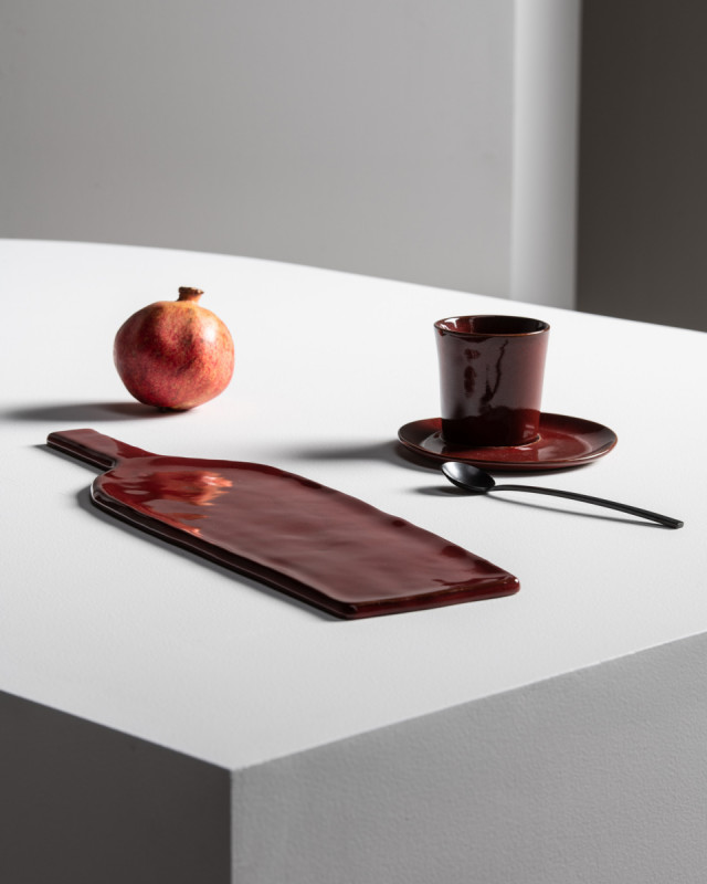 Sous tasse à espresso rond Venetian red grès émaillé 11 cm La Mère Serax