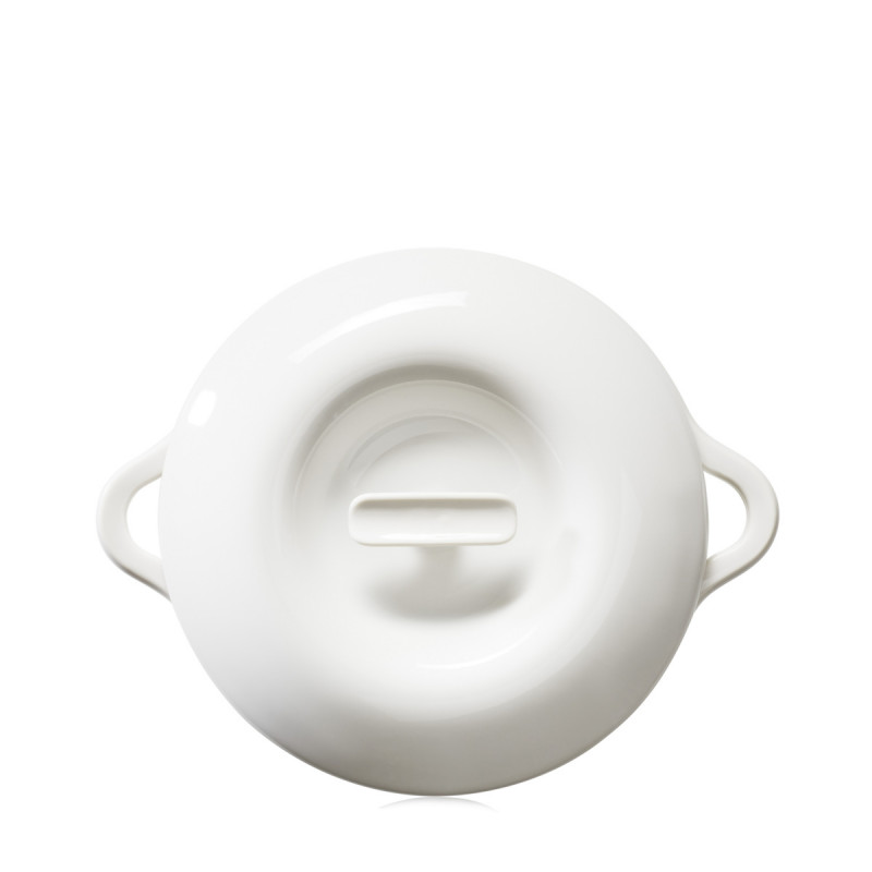 Cocotte avec couvercle pour induction rond Blanc albâtre porcelaine Ø 22 cm Bombance Revol