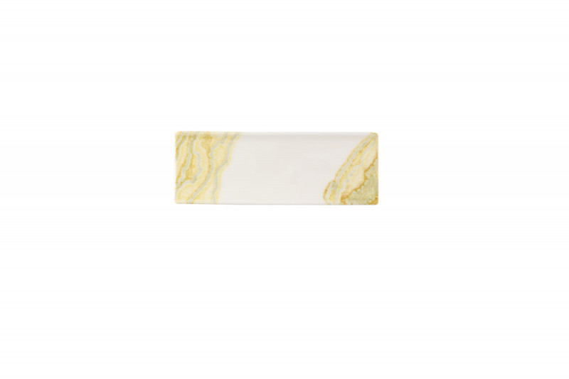 Plat rectangulaire Gold porcelaine vitrifiée 8,8 cm Tide Churchill