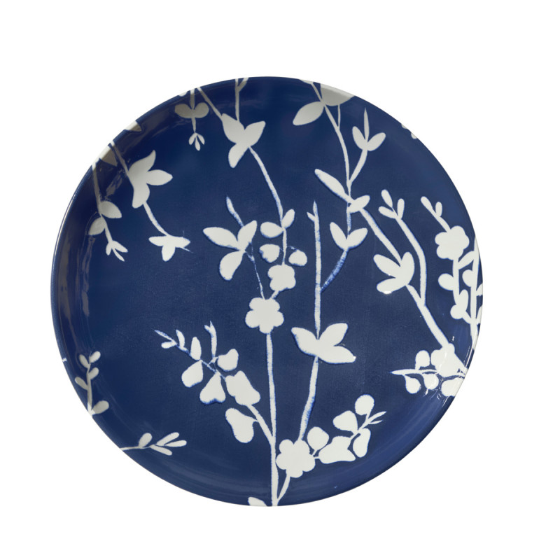 Assiette coupe creuse rond bleu porcelaine Ø 21 cm Flora Essentials Collection