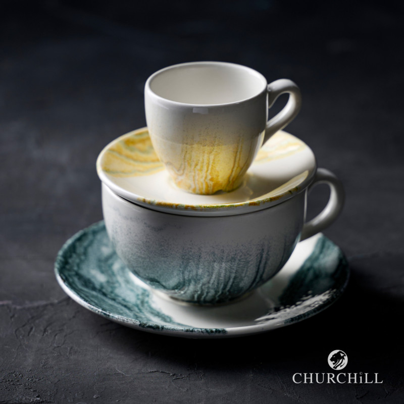 Tasse à cappuccino / thé rond Gold porcelaine vitrifiée 34 cl Ø 11 cm Tide Churchill