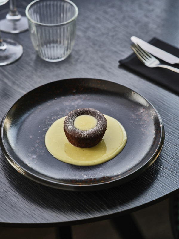 Assiette plate rond noir porcelaine Ø 28 cm Etna Proof