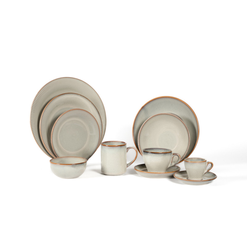Assiette coupe plate rond gris bleu porcelaine Ø 28,5 cm Serena Pro.mundi