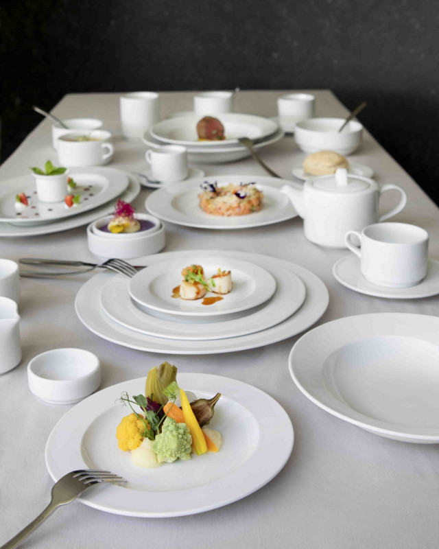 Bol bouillon empilable avec anses rond blanc porcelaine Ø 16 cm Presto Accolade