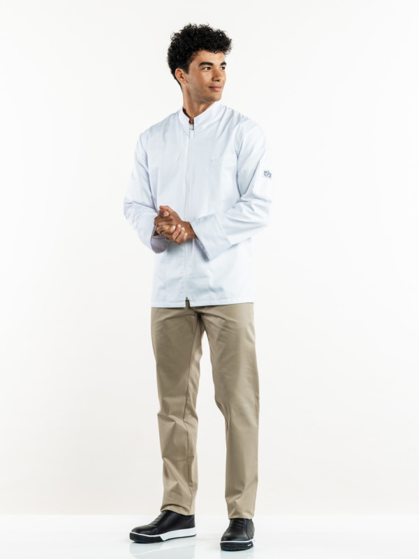 Pantalon de cuisine beige 38 Sabbia Chaud Devant