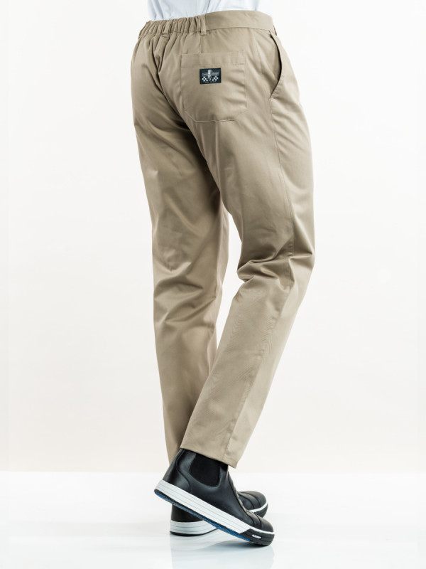 Pantalon de cuisine beige 46 Sabbia Chaud Devant