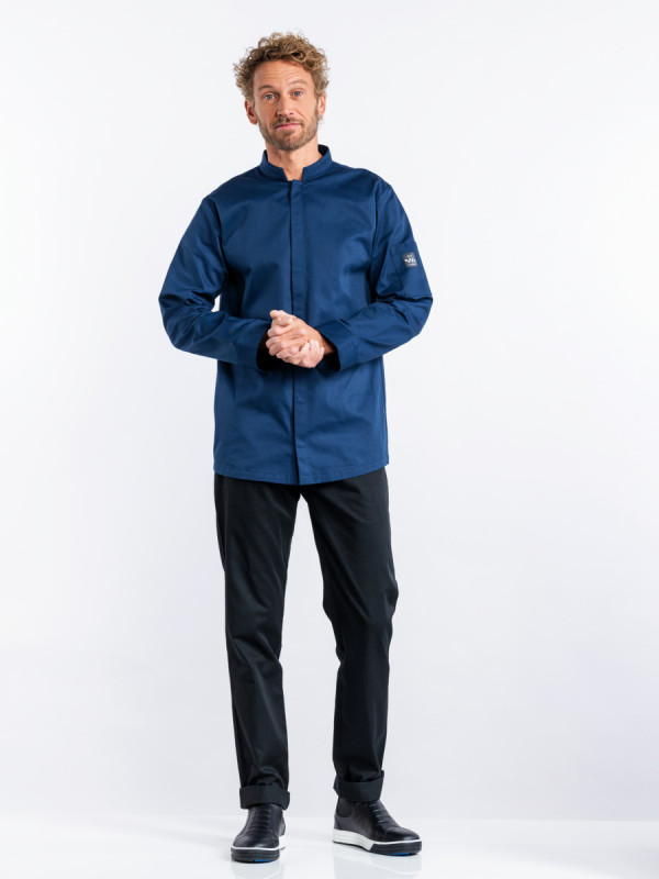 Veste de cuisine manches longues bleu marine XXL Sabor Chaud Devant