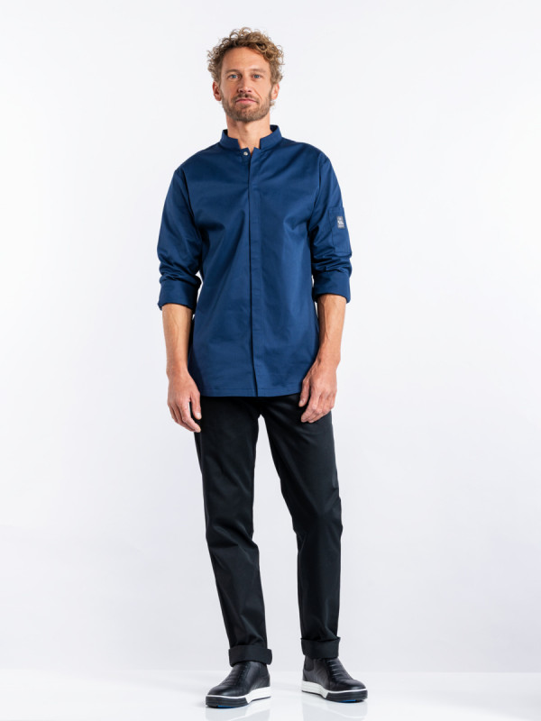 Veste de cuisine manches longues bleu marine XXXL Sabor Chaud Devant