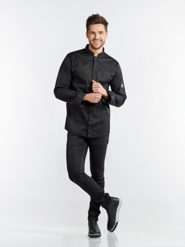 Veste de cuisine manches longues noir XXXXL Sabor Chaud Devant