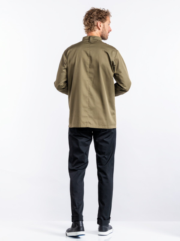 Veste de cuisine manches longues olive L Sabor Chaud Devant